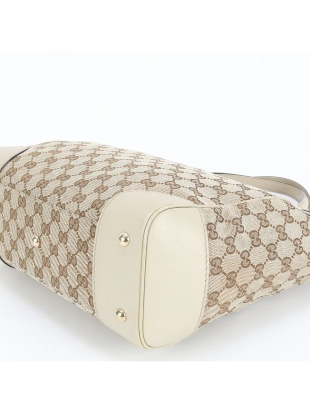 ★SOLD★ Gucci GG Canvas Mayfair Leather Tote Shoulder Hand Beige - Picture 6 of 9